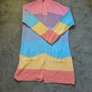 Knitted Pastel Rainbow Cardigan